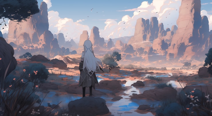 Free Photo fantasy anime style scene