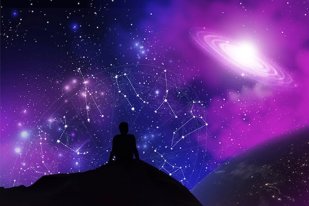 Fantasy astral wallpaper composition