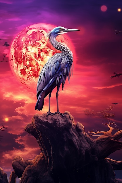 Free photo fantasy bird illustration