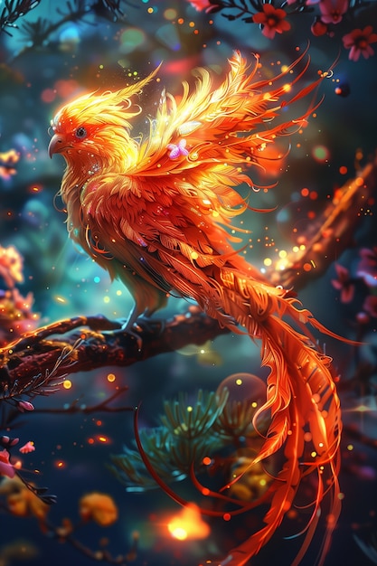 Free photo fantasy bird illustration