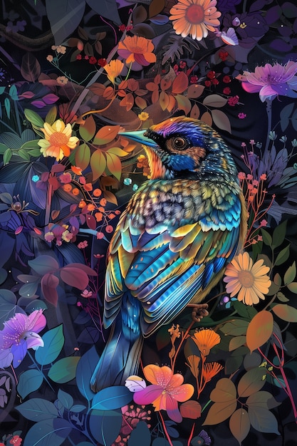 Free photo fantasy bird illustration