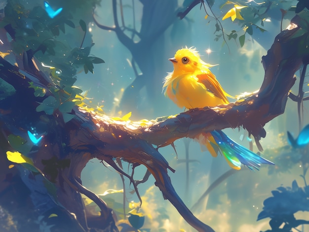 Free photo fantasy bird illustration