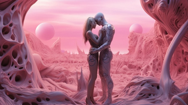 Free photo fantasy characters experiencing love