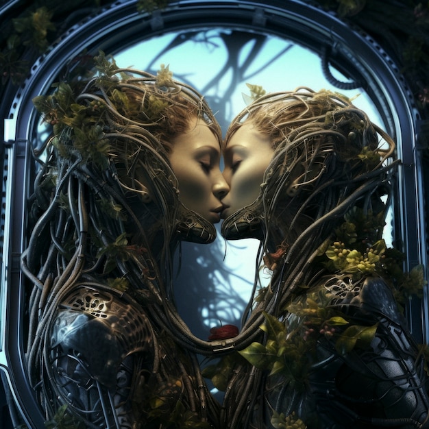 Free photo fantasy characters experiencing love