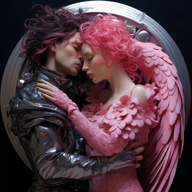 Free photo fantasy characters experiencing love