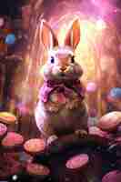 Free photo fantasy easter bunny character