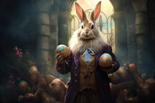 Fantasy easter bunny character