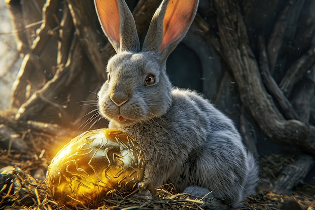 Free photo fantasy easter bunny character