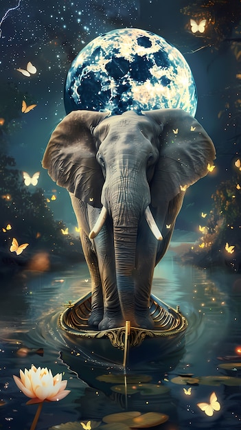 Foto gratuita illustrazione fantastica di un elefante