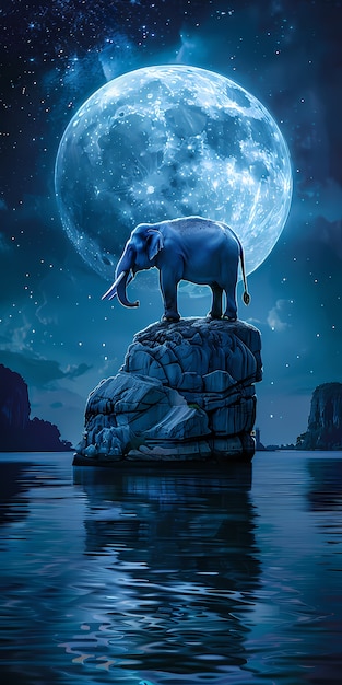 Foto gratuita illustrazione fantastica di un elefante