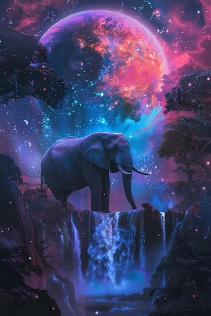 Free photo fantasy elephant illustration