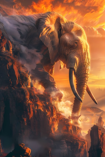 Free photo fantasy elephant illustration