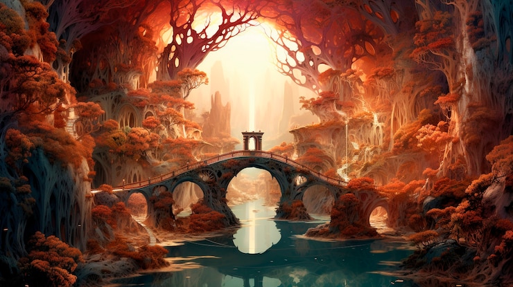 Free Photo fantasy endless hole landscape
