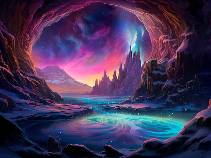 Free Photo fantasy endless hole landscape