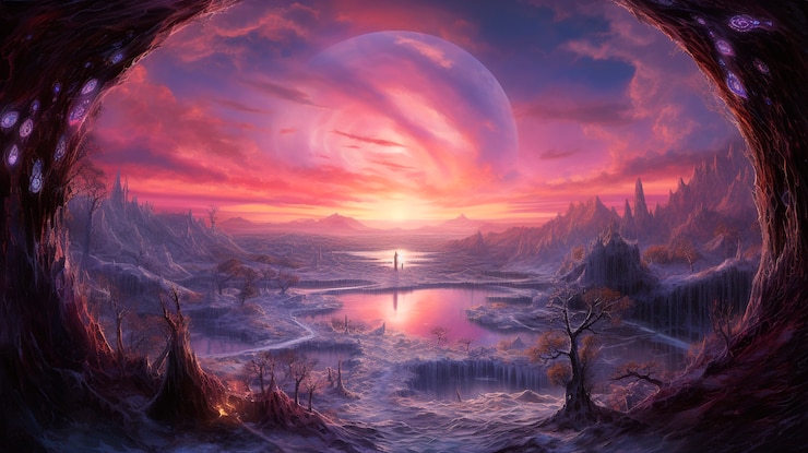 Free Photo fantasy endless hole landscape