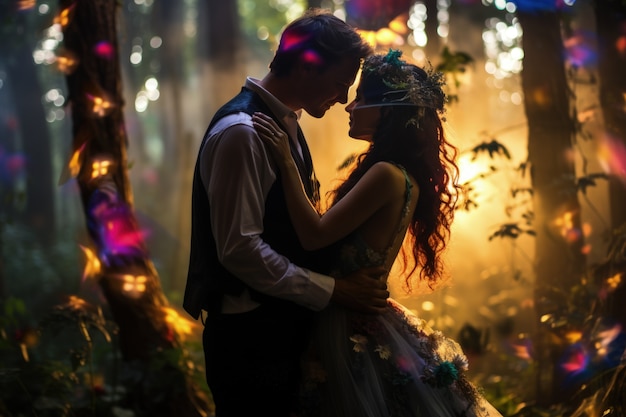 Free photo fantasy fairy couple getting married