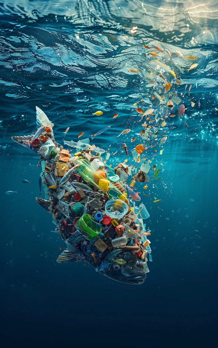 Free Photo fantasy fish made of plastic