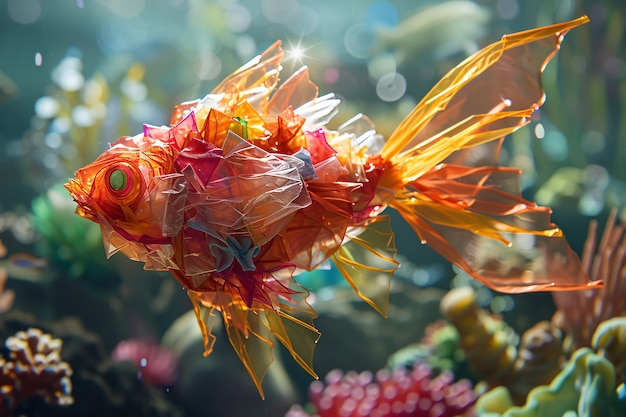 fantasy fish made of plastic