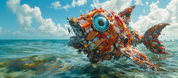 fantasy fish made of plastic
