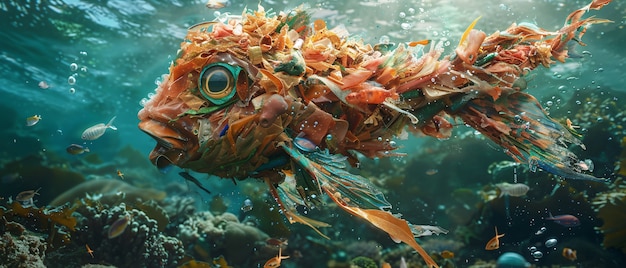 Бесплатное фото Фантастические рыбки из пластика