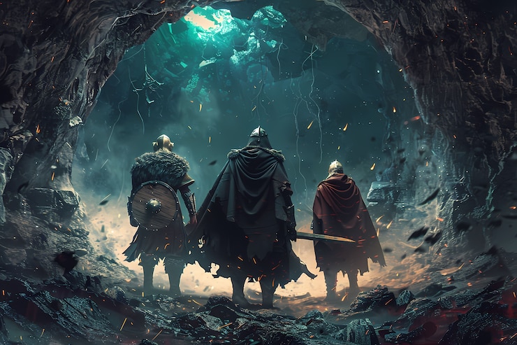 Free Photo fantasy group of adventurers