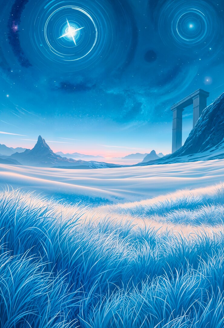 Free Photo fantasy landscape of alien planet illustration