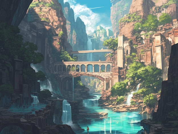 Fantasy magic landscape