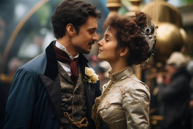Fantasy period couple getting married
