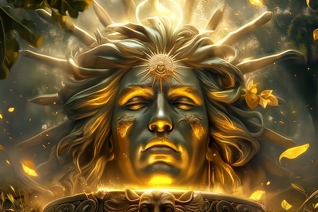 태양 신을 묘사하는 판타지 장면