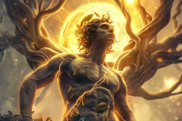 Fantasy scene depicting the sun god's