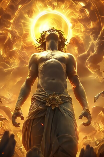 Fantasy scene depicting the sun god's