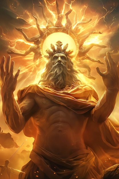 Fantasy scene depicting the sun god's