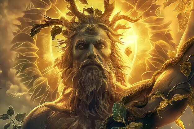 Fantasy scene depicting the sun god's