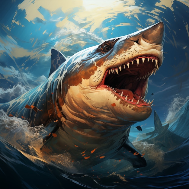 Free photo fantasy shark illustration