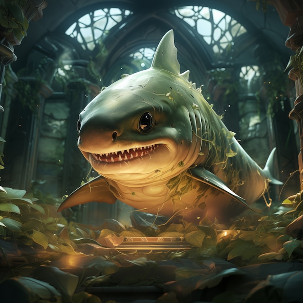 Free photo fantasy shark illustration