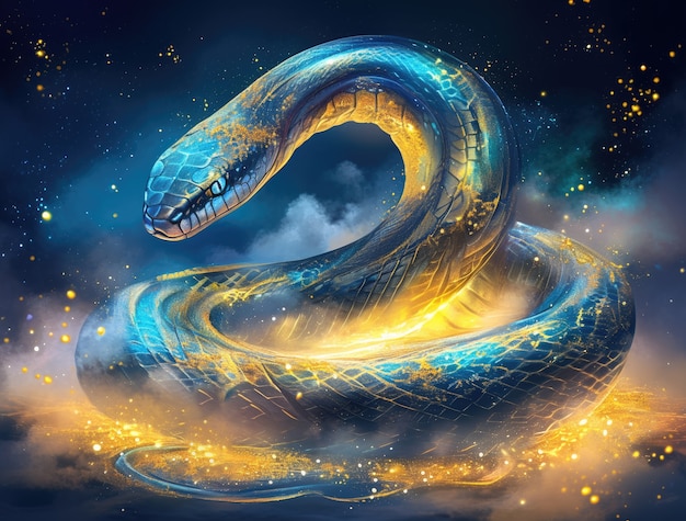 Foto gratuita illustrazione di serpente fantastico