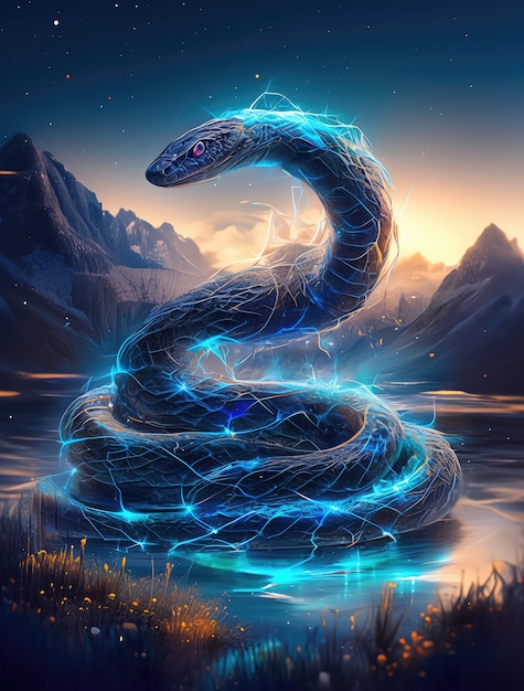 Foto gratuita illustrazione di serpente fantastico