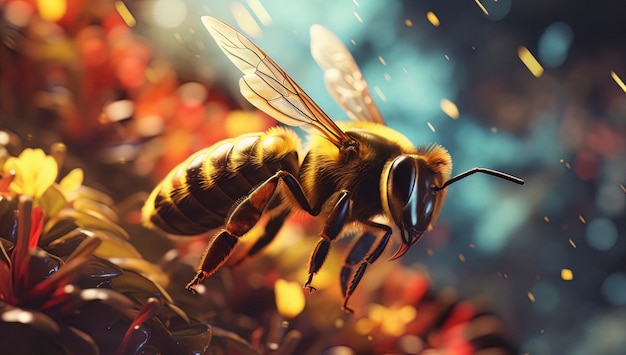 Fantasy style bee in nature