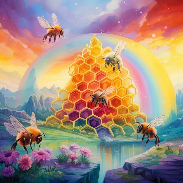 Fantasy style bee in nature