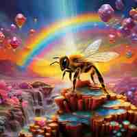 Free photo fantasy style bee in nature