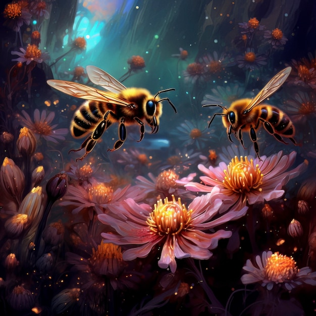 Free Photo | Fantasy style bee in nature