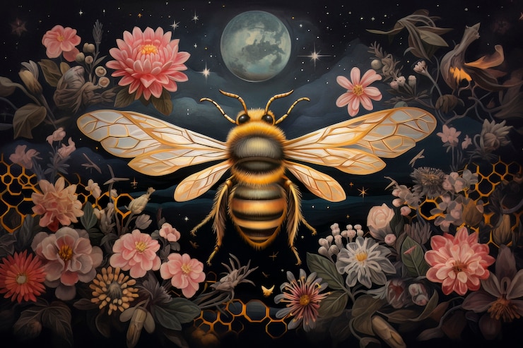 Free Photo fantasy style bee in nature