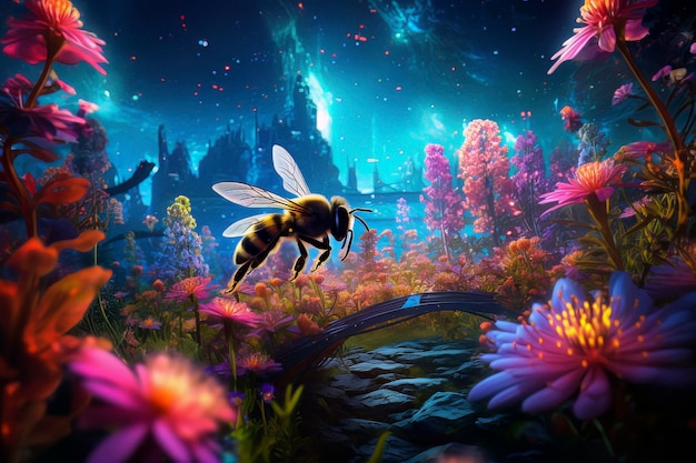 Фантастический стиль пчелы в природе