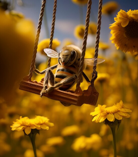 Fantasy style bee in nature