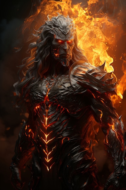 Fantasy style character on  fire