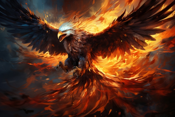 Free Photo fantasy style character on  fire