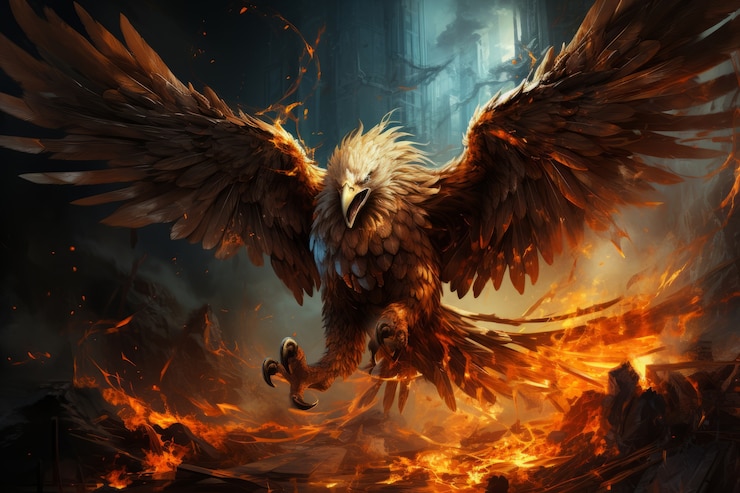 Free Photo fantasy style character on  fire