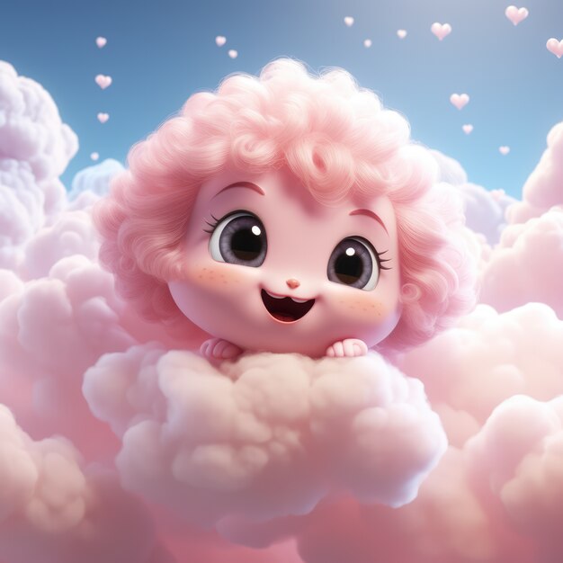 Fantasy style clouds  and baby