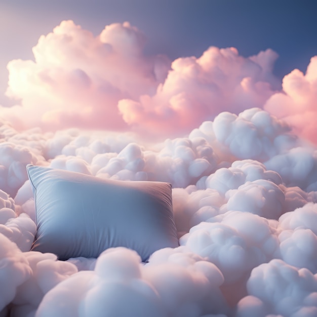 Облака и подушка в стиле фантазии