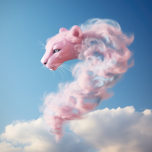 Облака в стиле фантазии с животными